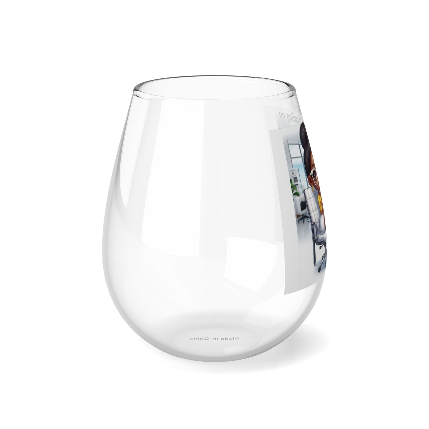 Yellow Money Stemless Wine Glass, 11.75oz