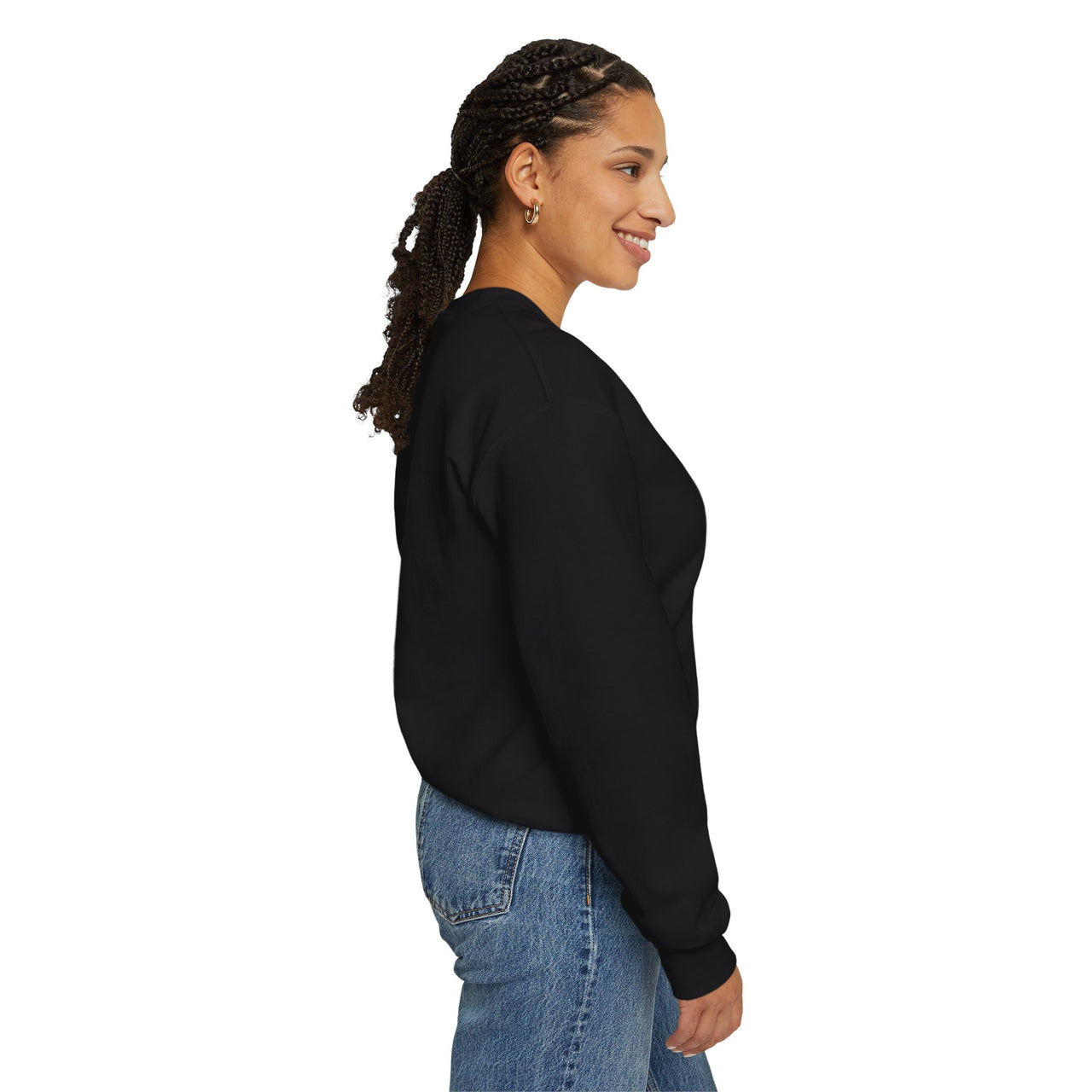 Floral Heart Sweatshirt | Black Unisex Pullover with Colorful Love & Hibiscus Design, Cozy Artistic Gift for Her, Romantic Graphic Crewneck - Stay Sipping LLC