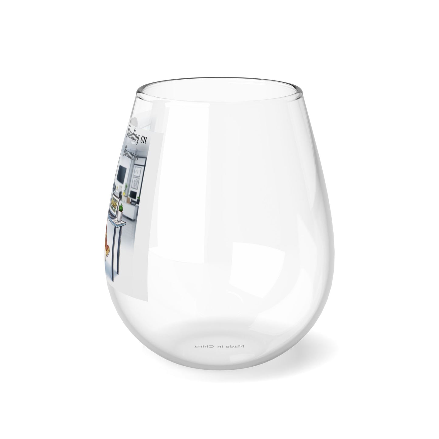 Yellow Money Stemless Wine Glass, 11.75oz