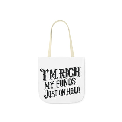 Funds on hold tote bag