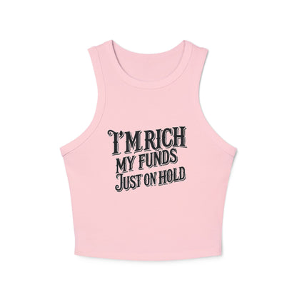 Pending Funds Micro Rib Racer Tank Top