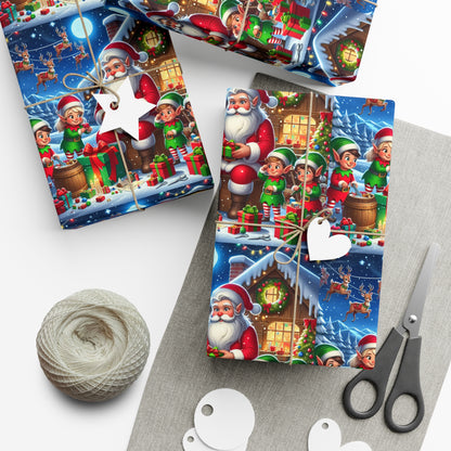 Santa Work Shop Gift Wrap Papers