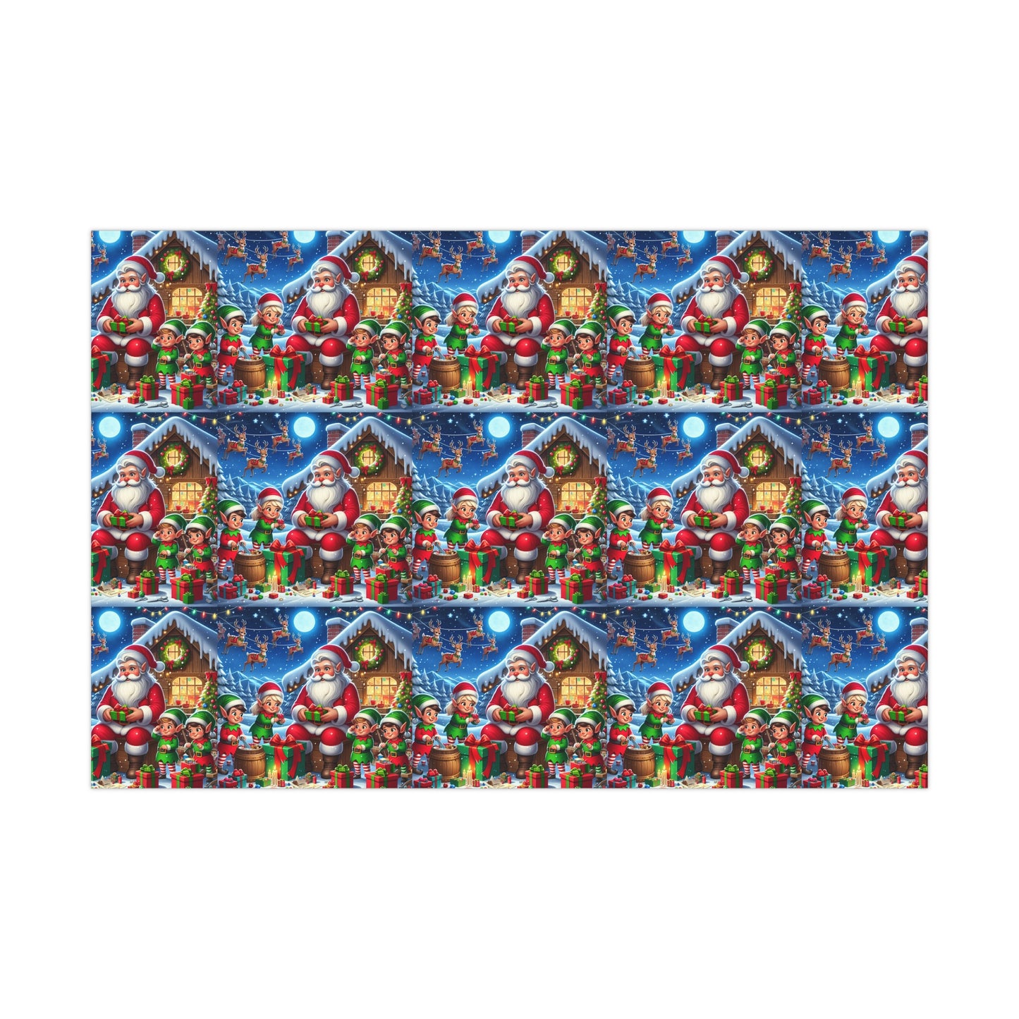 Santa Work Shop Gift Wrap Papers