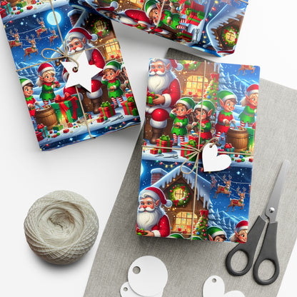 Santa Work Shop Gift Wrap Papers