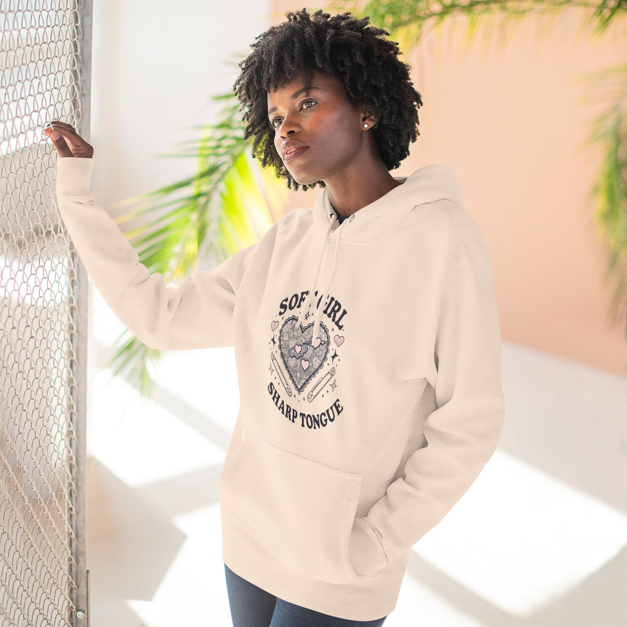 Soft Girl Sharp Tongue Hoodie | Cozy Fleece Sweatshirt for Confident Women, Edgy Cute Aesthetic, Kawaii Grunge Fashion - Stay Sipping LLC