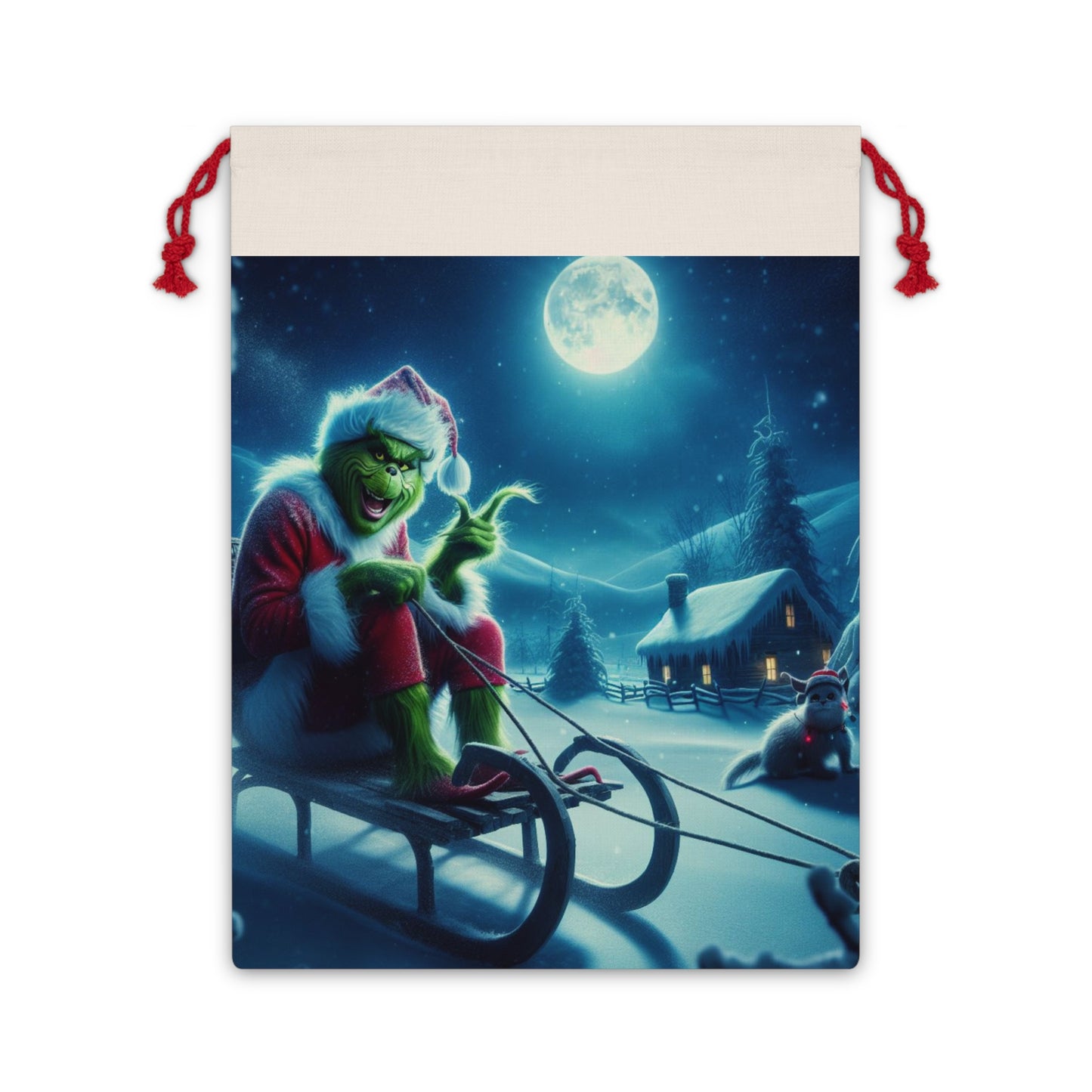 Mischievous Grinch Sleigh Ride Gift Bag