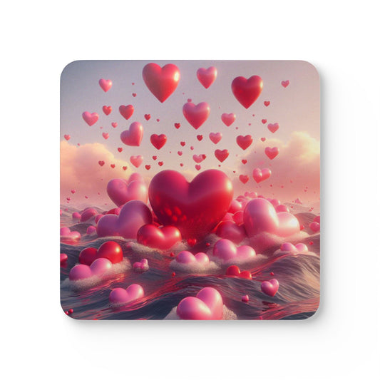 Sea of love Corkwood Coaster Set