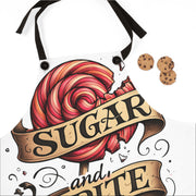 Sugar and Spite White Apron | Cute Candy-Themed Kitchen Apron, Fun Cooking Gift, Halloween Baking Accessory, Whimsical Chef Wear - Stay Sipping LLC