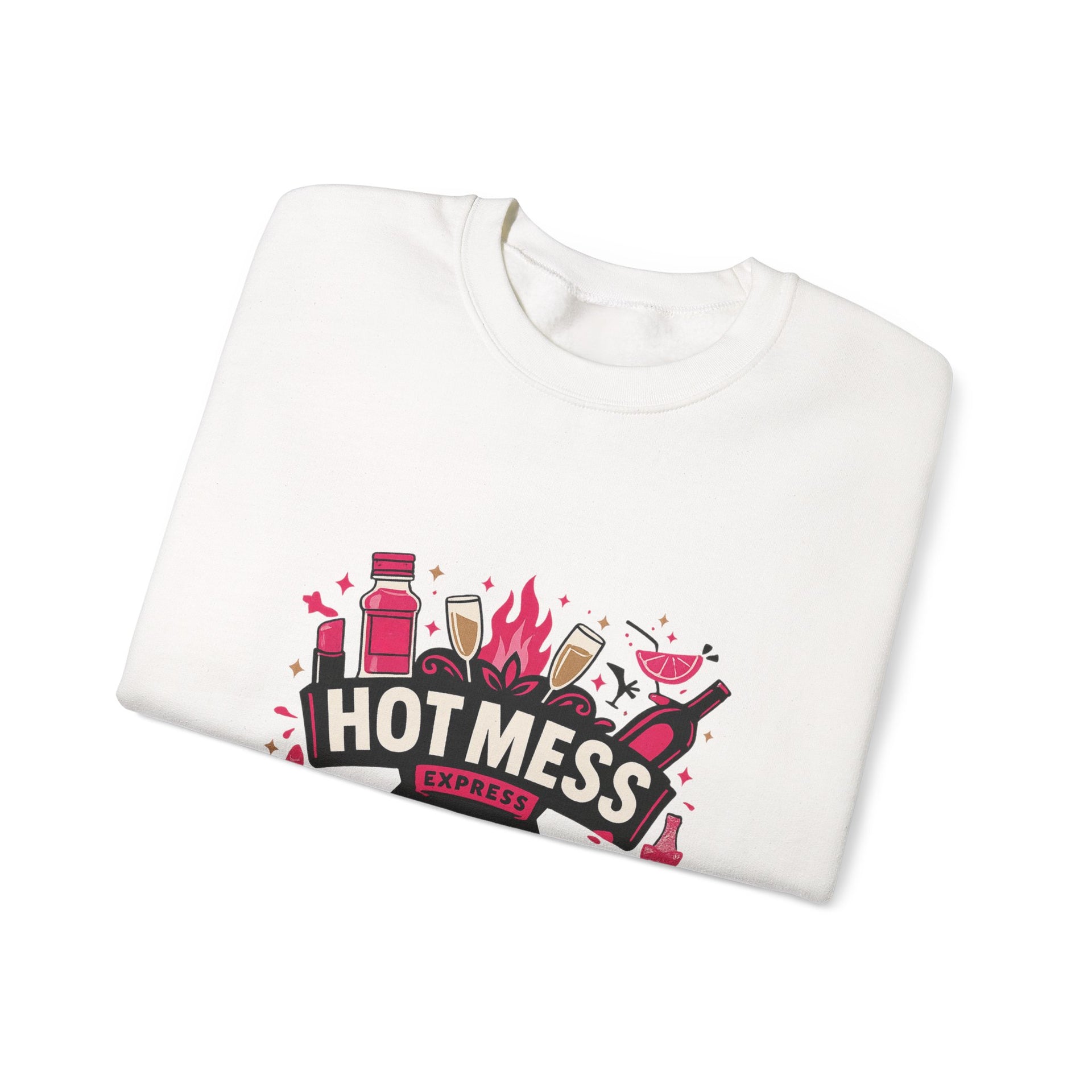 Hot Mess Express Sweatshirt | Funny Coquette Party Pullover, Tequila Drinking Crewneck for Women, Girls Trip & Bachelorette Gift - Stay Sipping LLC