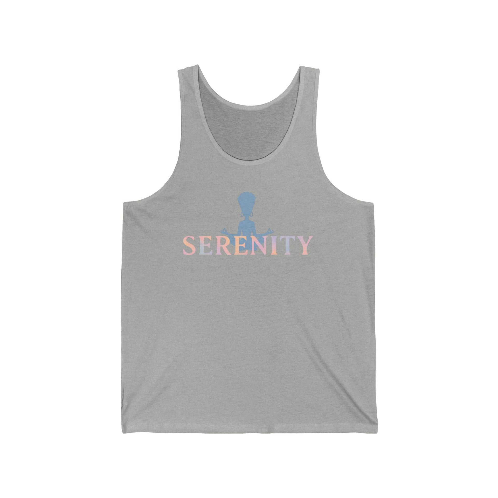 Serenity Unisex Tank Top Meditating Graphic Tee | Peaceful Yoga & Mindfulness Shirt for Summer Relaxation - Stay Sipping LLC
