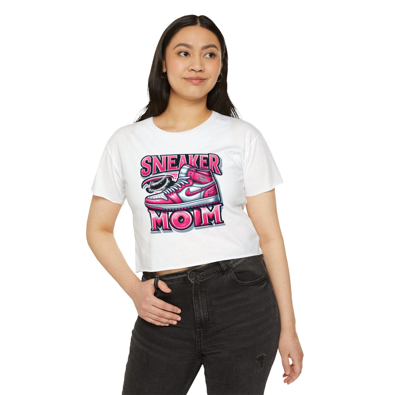 Sneaker Mom Festival Crop Top | Trendy Graphic Tee for Cool Moms & Summer Vibes - Stay Sipping LLC