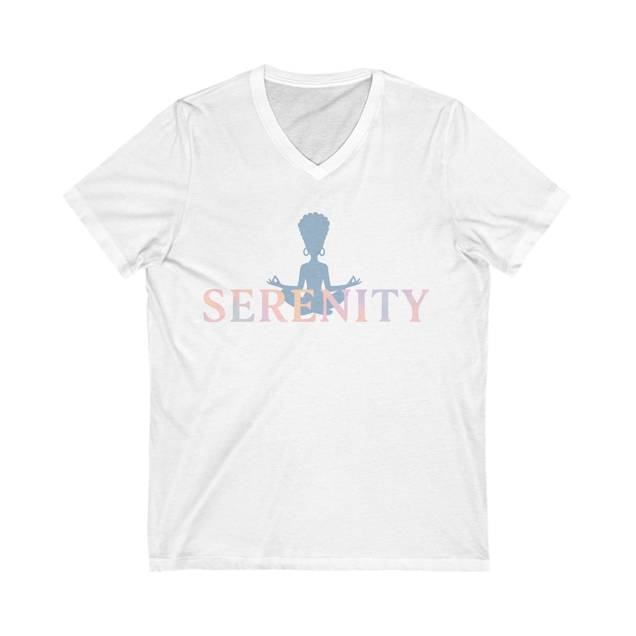 Serenity V-Neck T-Shirt |   Meditating  Tee | Peaceful Mindfulness Shirt for Women - Stay Sipping LLC