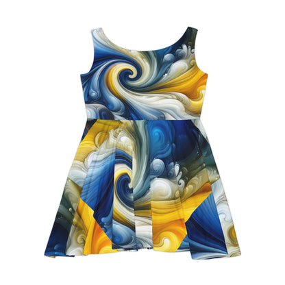 Blue Swirl Women's Skater Dress (AOP)