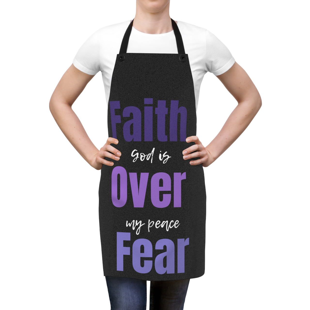 Faith Over Fear Apron | Inspirational Kitchen Apron | Cooking & Baking Apron - Stay Sipping LLC