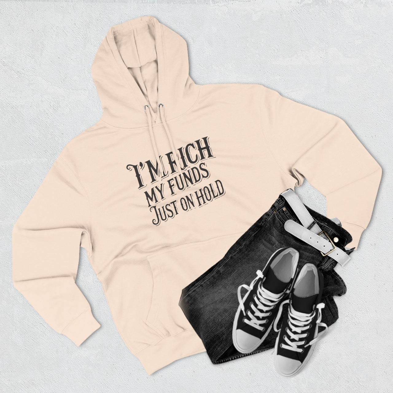 Rich in Spirit Hoodie | Funny Money Quote Sweatshirt, Motivational Graphic Pullover, Trendy Unisex Hoodie - Stay Sipping LLC