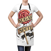 Sugar and Spite White Apron | Cute Candy-Themed Kitchen Apron, Fun Cooking Gift, Halloween Baking Accessory, Whimsical Chef Wear - Stay Sipping LLC