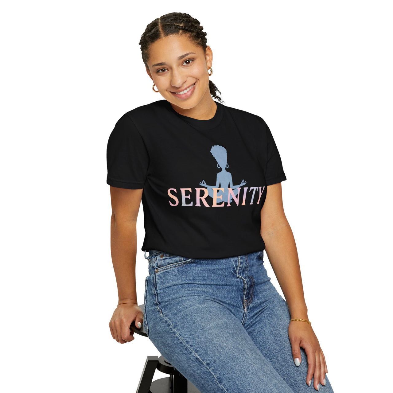 Serenity T-Shirt  Meditating Graphic Tee | Mindfulness Shirt for Women, Spiritual Self-Care Gift, Calm Vibes Casual Tee - Stay Sipping LLC