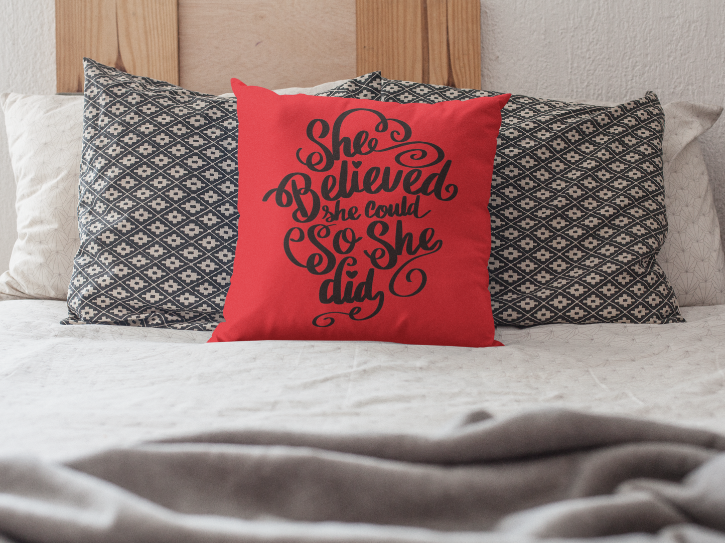 She Believed Motivational Throw Pillow