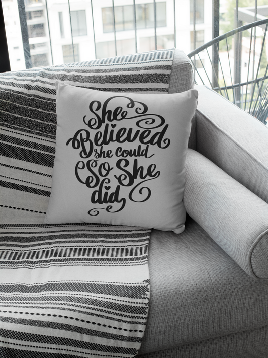 Believe & Achieve Inspirational Pillow