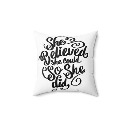 Believe Polyester Square Pillow