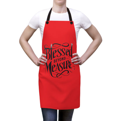 Blessed Beyond Measure Red Apron (AOP)