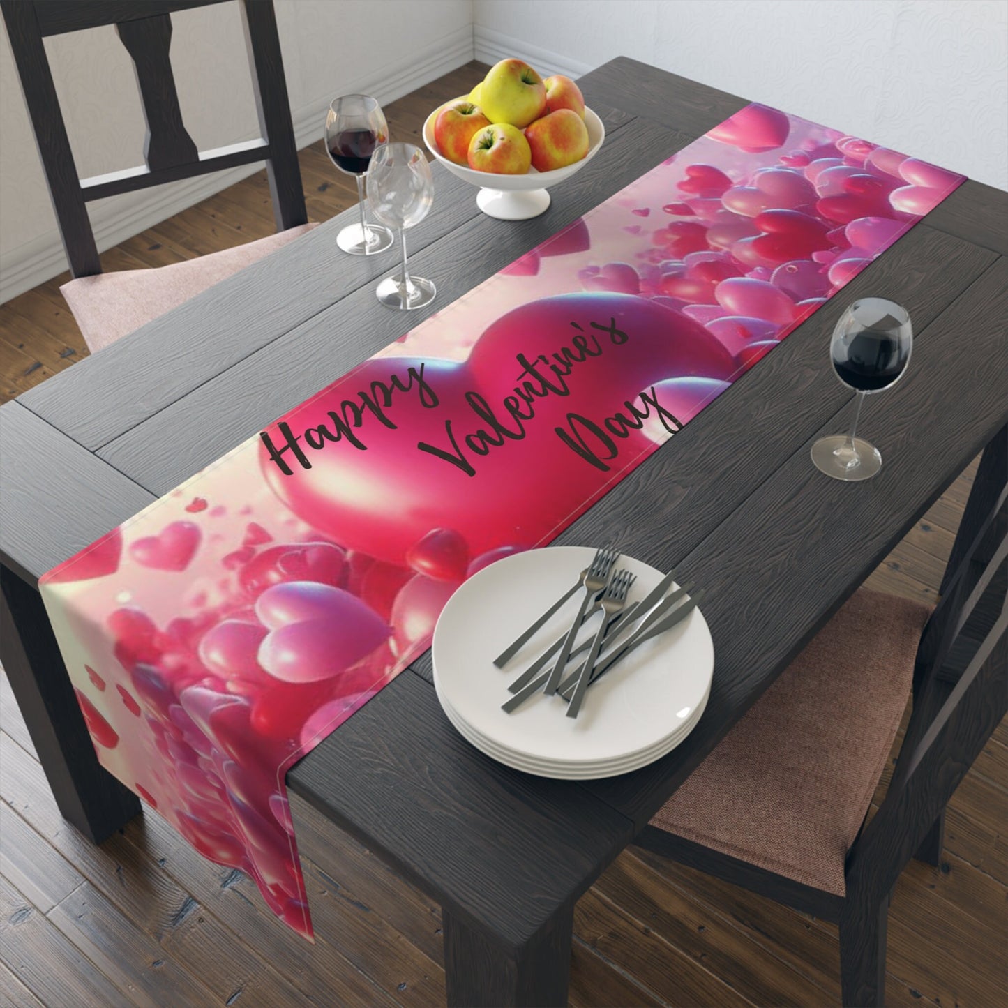 Happy Valentines Day Table Runner (Cotton, Poly)