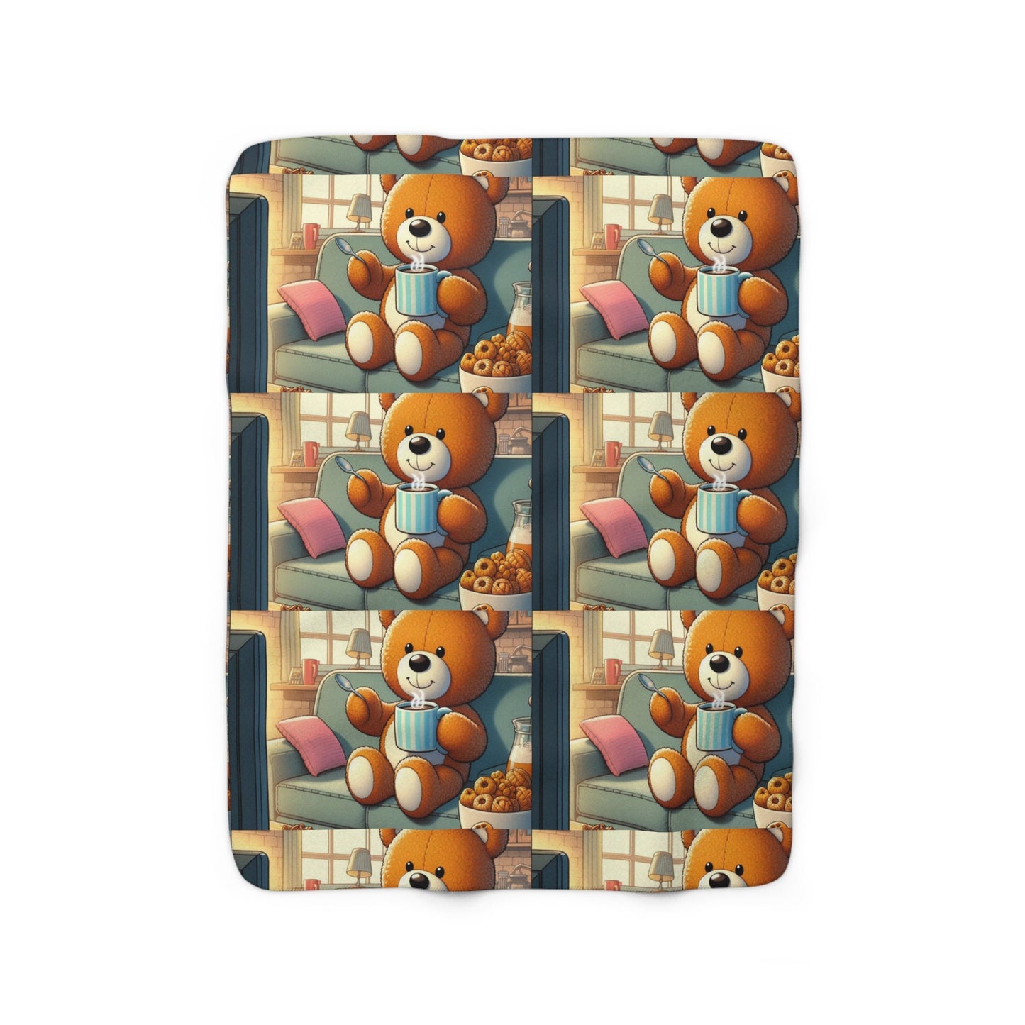 Lazy Bear Sherpa Fleece Blanket