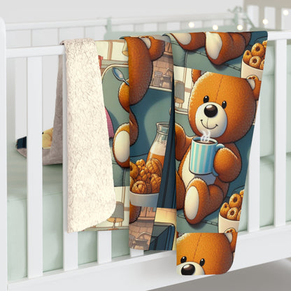 Lazy Bear Sherpa Fleece Blanket