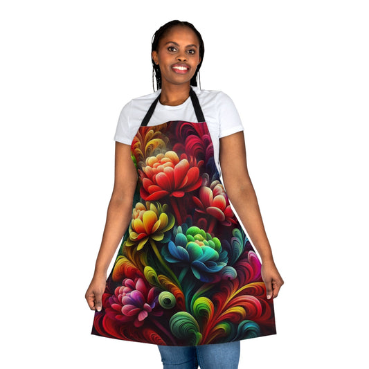 Smoke Flowers Apron, 5-Color Straps (AOP)