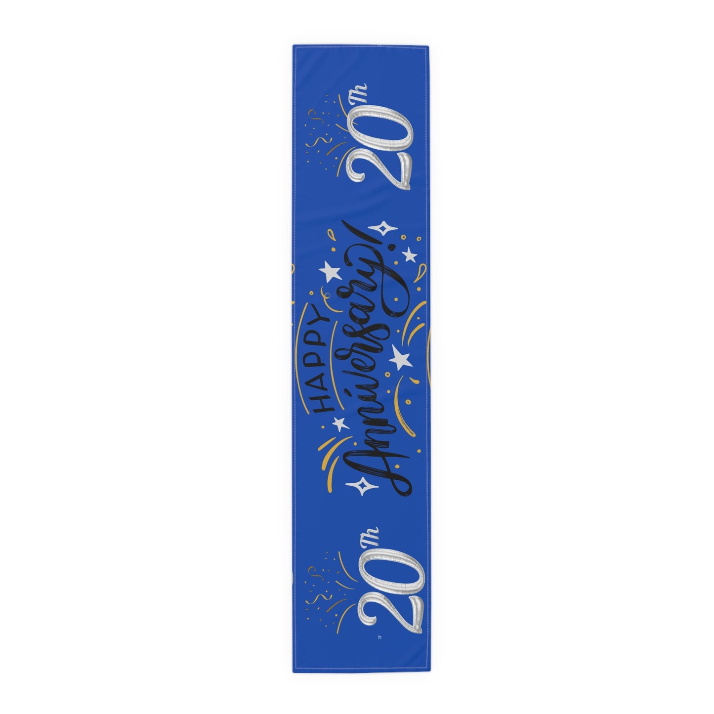 Blue 20th Anniversary Table Runner (Cotton, Poly)