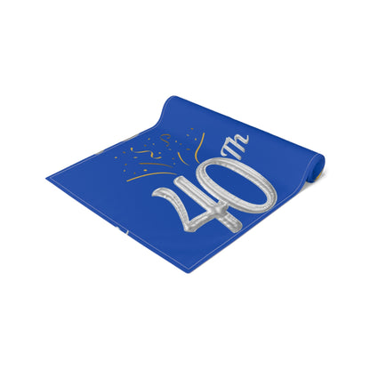 Blue 40th Anniversary Table Runner (Cotton, Poly)