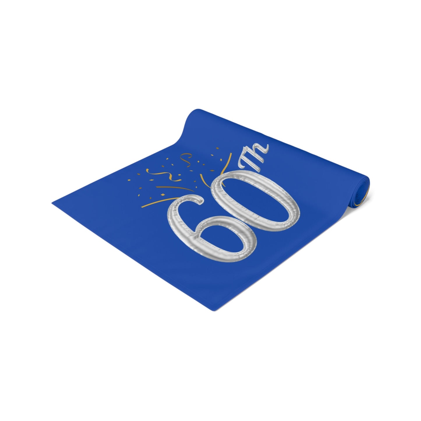 Blue 60th Anniversary Table Runner (Cotton, Poly)