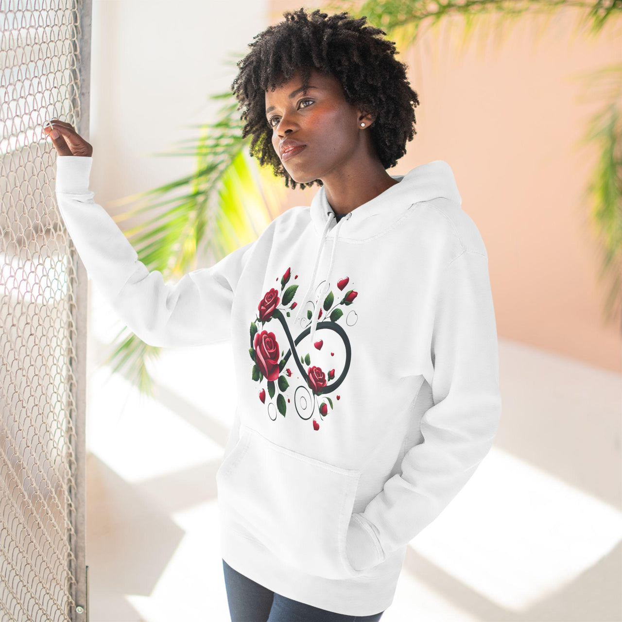 Floral Rose Infinity Hoodie | Cozy Romantic Pullover, Stylish Women’s Sweatshirt, Elegant Flower Design - Stay Sipping LLC