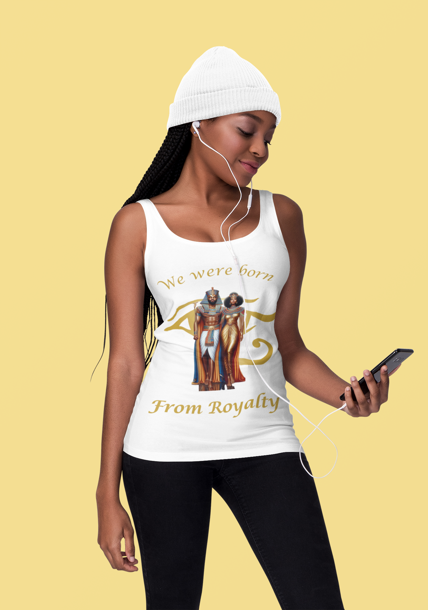 Royalty Women's Racerback Tank | African Heritage Tank Top | Empowering Queen Apparel - Stay Sipping LLC